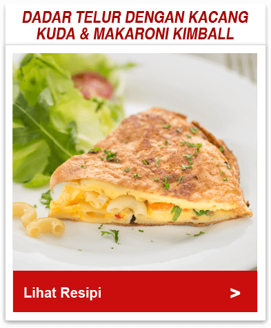 Dadar Telur dengan Kacang Kuda & Makaroni Kimball