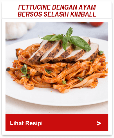 Resipi Fettucine Dengan Ayam Bersos Selasih