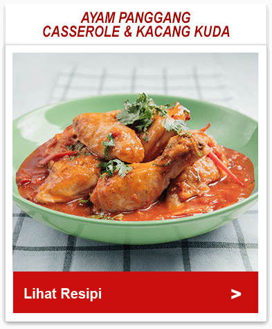 Resipi Ayam Panggang Casserole & Kacang Kuda