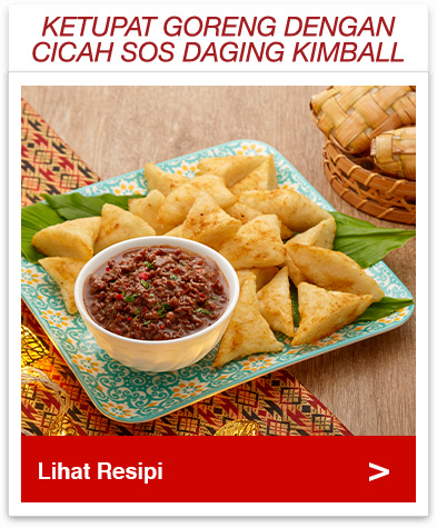 Ketupat Goreng Dengan Cicah Sos Daging