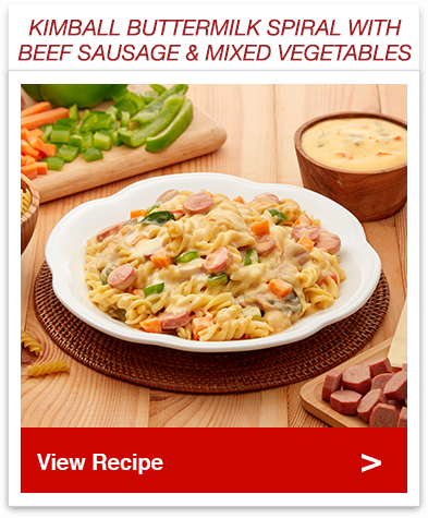 Buttermilk Spiral with Beef Sausage & Mixed Vegetables