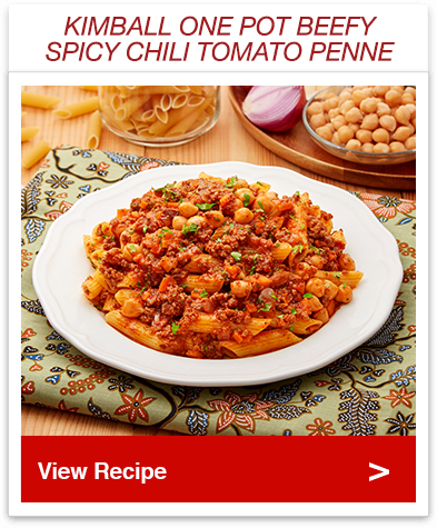 One Pot Beefy Spicy Chilli Tomato Penne